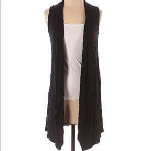 NEW Style & Co Sleeveless Cardigan Open Vest Black Ribbed Size M